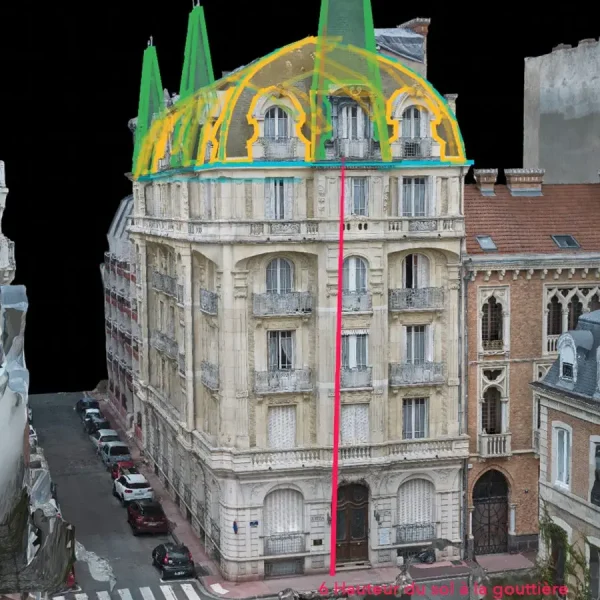 Métrage toiture complexe Relevé de la toiture par drone